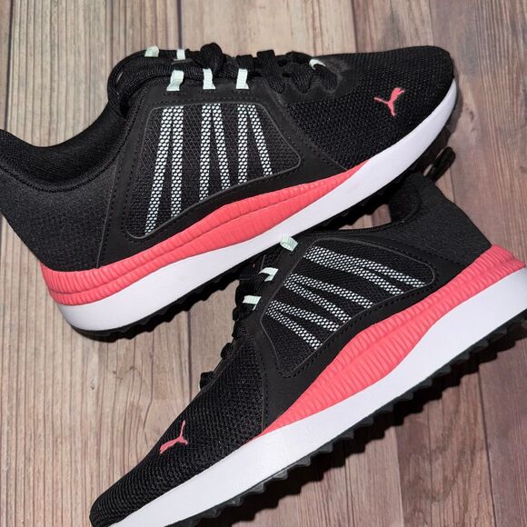 Women’s Puma Pacer Net Cage Black-Pink Shoes Size 6.5 - Picture 1 of 8